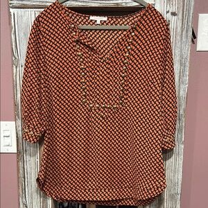 41 Hawthorn Orange and Black Patterned Blouse